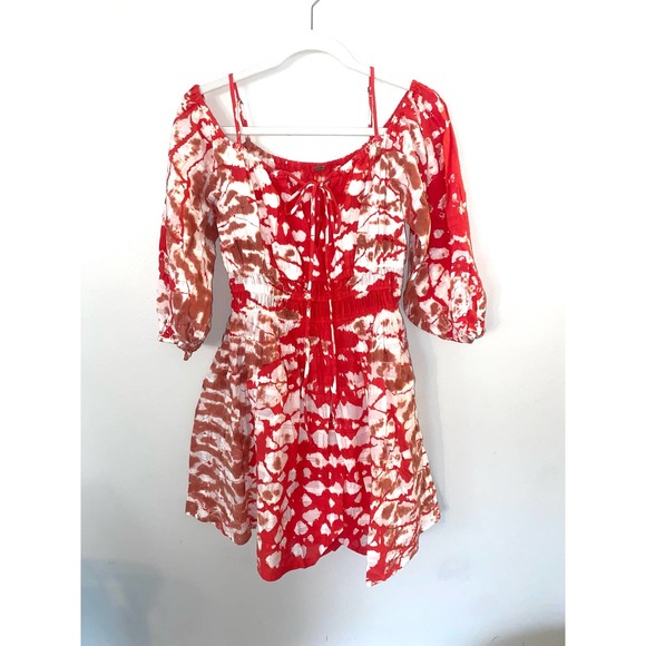 Young fabulous and broke cute red flowy midi juniper dress small 0013 - Picture 3 of 14